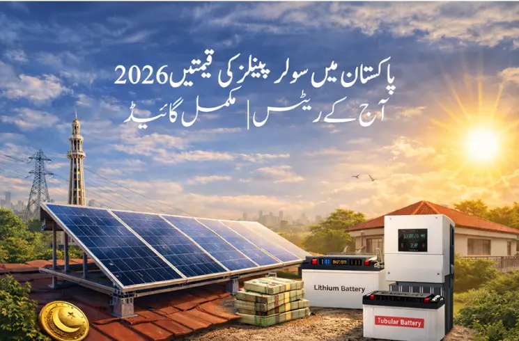 Solar panel price in Pakistan 2026 with rooftop solar system, inverter and batteries
